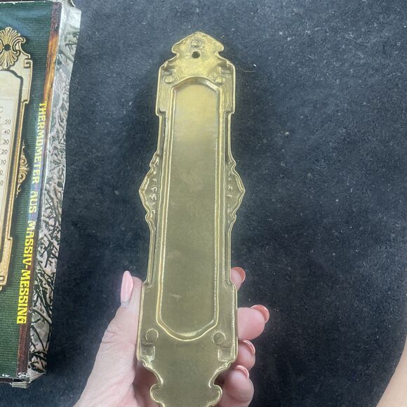 Vintage Solid BRASS WALL THERMOMETER Victorian Style Made In Italy - Picture 7 of 8